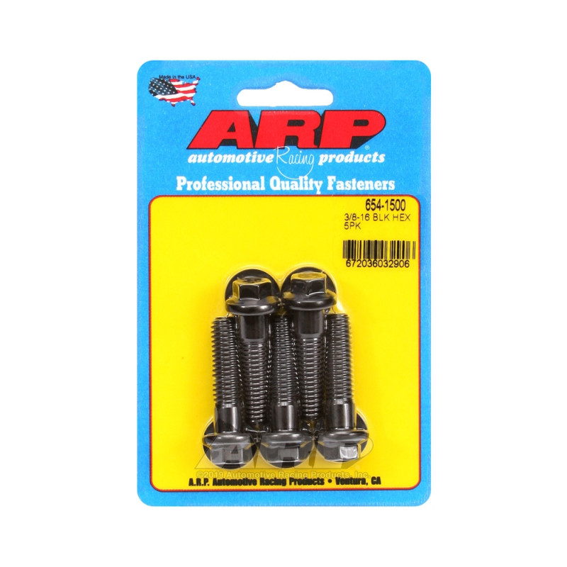 Set de șuruburi și piulițe universale ARP cu cap STD 3/8-16 – Hexagonale cu finisaj negru oxidat, x5 - ARP-654-1500 - 654-1500 - 3666618194998